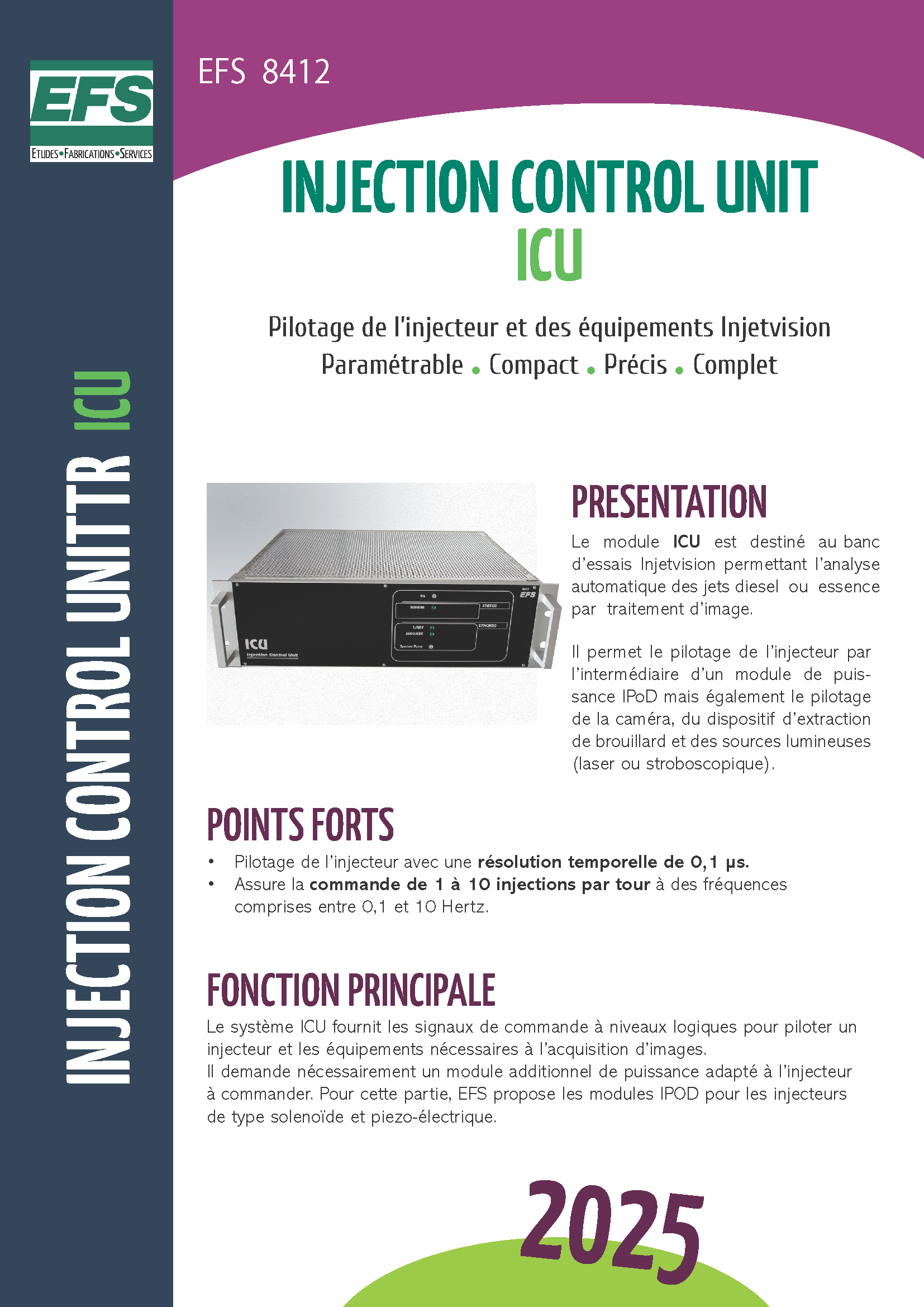 ICU, module de Pilotage de l’injecteur et des équipements Injetvision