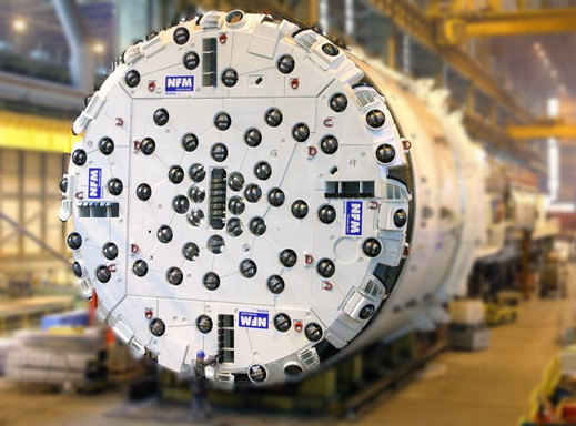 Electronique embarqué dans la molette du tunnelier